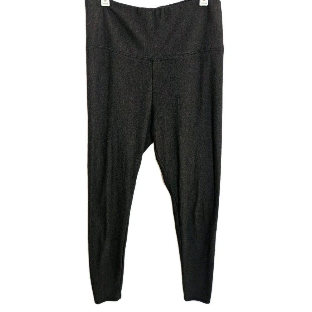 Orvis Leggings Womens L Gray High Rise Cozy Fleece Lined Midweight Workout